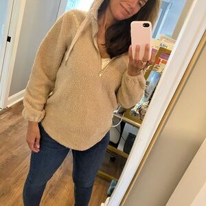 LOFT Beige Sherpa Jacket